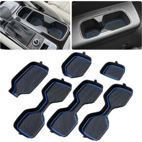3D Cup Holder for Kia Telluride Accessories 2023 2022 2021 2020, Non-Slip Silicone Cup Liners Center Console Liners Pad Car Interior Accessories Decoration (6 Pcs, Black Trim)