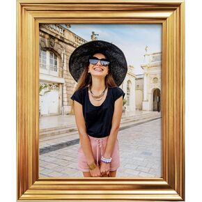 IKEREE 5x7 Gold Picture Frames,Classic and Simple Designed Photo Frames for Tabletop Display and Wall Mounting Home Decorative