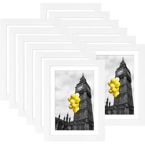 4x6 Picture Frame Set of 12, Display 3.5x5 with Mat or 4x6 Without Mat, Photo Frames for Wall Mounting or Table Top Display, Black