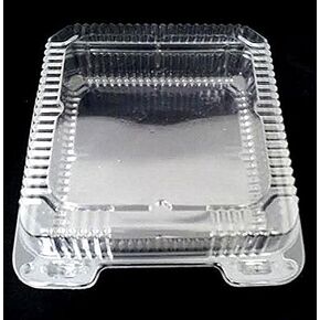 Durable Packaging 9" x 9" x 3" Clear Hinged Plastic Food Bakery Take-Out Container (Pack of 100)