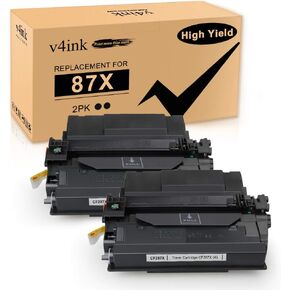 V4INK Compatible Toner Cartridge Replacement for HP 87X CF287X Toner for use in HP Laser jet Pro M501 M506 M527 M501dn M501n M506dn M506n M506x M527f M527dn Printer, 2 Packs high yield-18,000 Pages