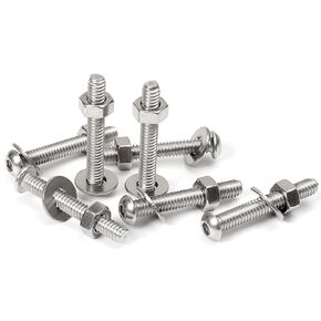 Stainless Steel 1/4-20 Bolts and Nuts Washers 18-8 Fully Threaded Button Head Hex Socket Cap Screws 1/4-20 x 1" Bolt 30 Sets