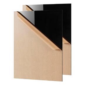 Pack of 10 Black Acrylic Sheet 8" x 10" Cast Plexiglass Panel 1/8" Thick (3mm) Plastic Board for Craft Projects, Laser Cutting, Photography, Sign