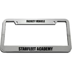 Speedy Pros Faculty Vehicle Starfleet Academy Zinc Metal License Plate Frame Car Auto Tag Holder - Chrome 2 Holes