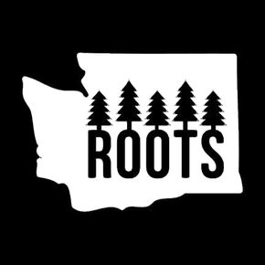Roots Washington WA PNW Decal |Black | Made in USA by Stick This! | Sticker for Car or Truck Windows, Laptop, Water Bottle, Tablets etc. | 5" x 3.5" |