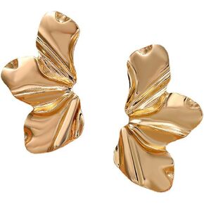 Gold Flower Earrings for Women Large Flower Dangle Studs Earrings Boho Gold Flower Butterfly Leaf Statement Earrings Chunky Floral Earrings Jewelry Gift for Women Girls in Kuwait