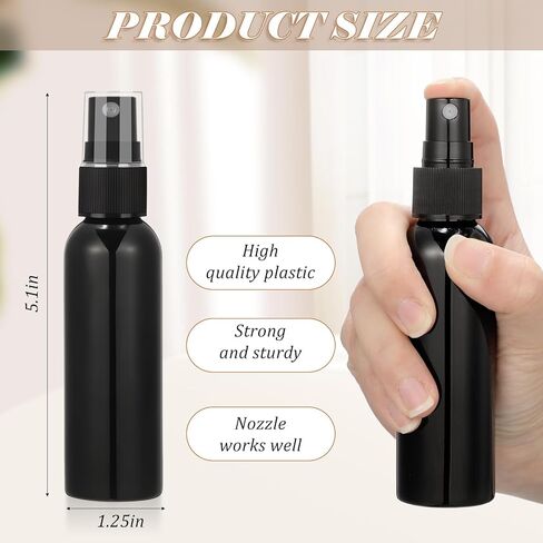 Tanlade 100 Pcs 2oz Small Spray Bottles Refillable Mini Spritzer Clear Empty Plastic Spritz Bottle Refillable Reusable Travel Size Mist Bottle Sprayer for Travel Cleaning Perfume Liquid (Black) in Kuwait