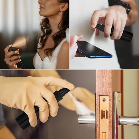 Tanlade 100 Pcs 2oz Small Spray Bottles Refillable Mini Spritzer Clear Empty Plastic Spritz Bottle Refillable Reusable Travel Size Mist Bottle Sprayer for Travel Cleaning Perfume Liquid (Black) in Kuwait