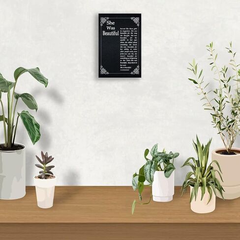 She Was Beautiful Wall Art Framed Motivational Poster Canvas She Was Beautiful Quotes Wall Art Black Art Prints Framed (16x24 inch) in Kuwait