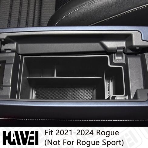Center Console Organizer Compatible with 2021 2022 2023 2024 Nissan Rogue Interior Accessories, ABS Material Armrest Storage Box Insert Tray (NOT FOR ROGUE SPORT), Black trim in Saudi Arabia