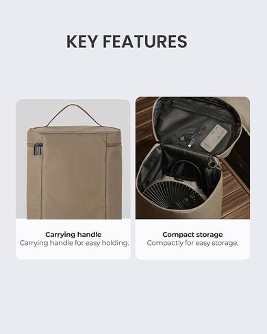 حافظة مروحة Claymore V1040 (بني) - حقيبة مروحة محمولة من القماش، حقيبة للتخييم والأنشطة الخارجية. حقيبة تخزين واسعة مع سحاب إغلاق ومقبض. in Kuwait