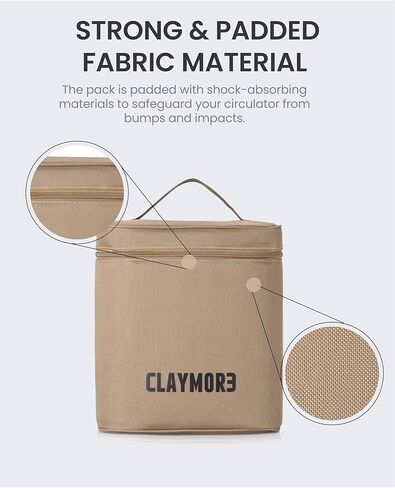 حافظة مروحة Claymore V1040 (بني) - حقيبة مروحة محمولة من القماش، حقيبة للتخييم والأنشطة الخارجية. حقيبة تخزين واسعة مع سحاب إغلاق ومقبض. in Kuwait