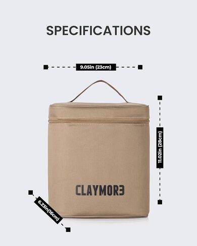 حافظة مروحة Claymore V1040 (بني) - حقيبة مروحة محمولة من القماش، حقيبة للتخييم والأنشطة الخارجية. حقيبة تخزين واسعة مع سحاب إغلاق ومقبض. in Kuwait