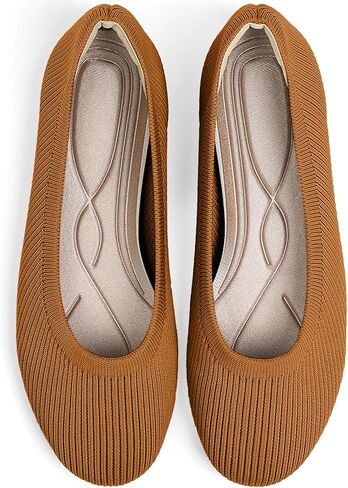 أحذية نسائية مسطحة بمقدمة مستديرة ونسيج باليه مريح وأنيق in Kuwait