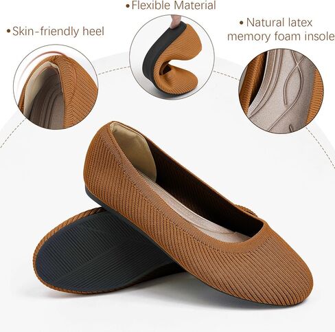 أحذية نسائية مسطحة بمقدمة مستديرة ونسيج باليه مريح وأنيق in Kuwait