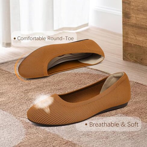 أحذية نسائية مسطحة بمقدمة مستديرة ونسيج باليه مريح وأنيق in Kuwait