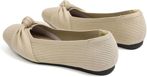 SemwissWomen Ballet Flats square toe comfortable Dressy slip on mesh knitted flat with bow Office Shoes. in Saudi Arabia
