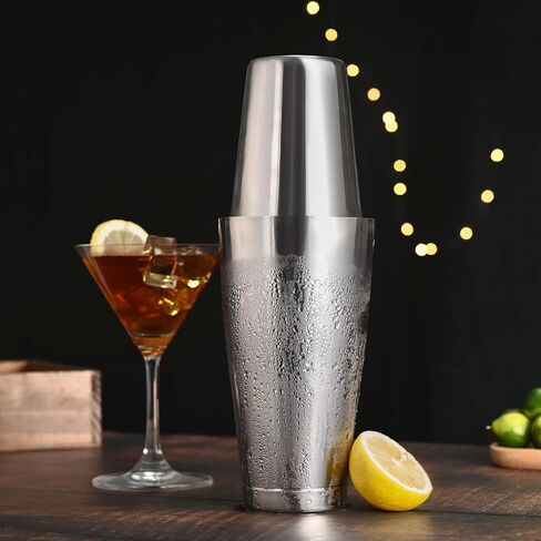 Boston Cocktail Shaker, Bar Bartender Shaking Tins Weighted 28oz Unweighted 18oz for Bartending, Martini Shakers Stainless Steel for Drink | Boston Shaker Set | Silver, by Plat Star in Saudi Arabia