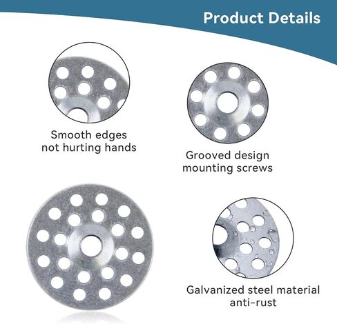 150 Pcs Plaster Washers, 1 Inch Metal Washers for Fixing Fastening Installation Screws Plaster Repair Rings Plaster Buttons Profile Washer Flat Washers for Wall Ceiling Drywall Plaster Repair in Saudi Arabia