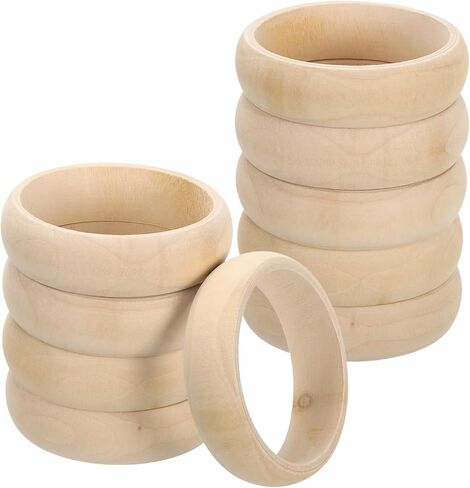 uxcell Wooden Bangle Bracelet, 6Pcs 83mm - Log Retro Macrame Rings, Unfinished Smooth Wood Circle, Wooden Rings for Crafts, Jewelry, DIY Making, Home Decor in Saudi Arabia