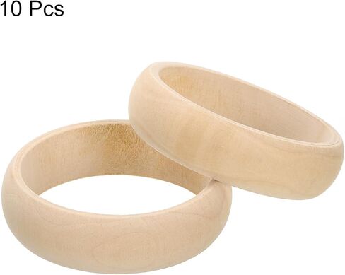 uxcell Wooden Bangle Bracelet, 6Pcs 83mm - Log Retro Macrame Rings, Unfinished Smooth Wood Circle, Wooden Rings for Crafts, Jewelry, DIY Making, Home Decor in Saudi Arabia