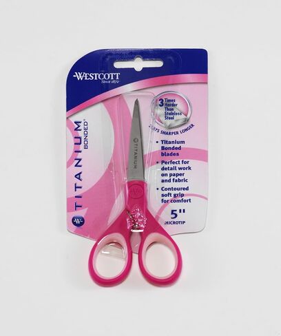 Westcott Titanium Straight Scissor with Microtip, Colors May Vary in Saudi Arabia