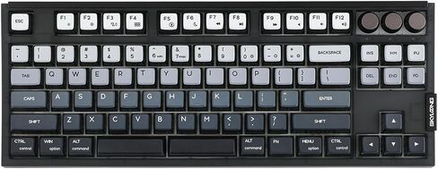 EPOMAKER SKYLOONG GK87 TKL QMK/VIA Wired Mechanical Keyboard with Three Rotary Knobs, Hot Swappable Programmable Custom Keyboard, Split-spacebar, Blue Single Light (Black, Wisteria Linear Switch) in Saudi Arabia