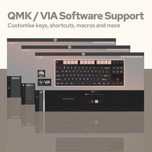 EPOMAKER SKYLOONG GK87 TKL QMK/VIA Wired Mechanical Keyboard with Three Rotary Knobs, Hot Swappable Programmable Custom Keyboard, Split-spacebar, Blue Single Light (Black, Wisteria Linear Switch) in Saudi Arabia