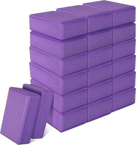 20 Pcs Yoga Blocks Bulk Eva Foam Exercise Brick Purple Non Slip Gymnastic Blocks Soft High Density Dance Blocks for Girls Women Toning Meditation Stretching Yoga Pilates Accessories in Saudi Arabia