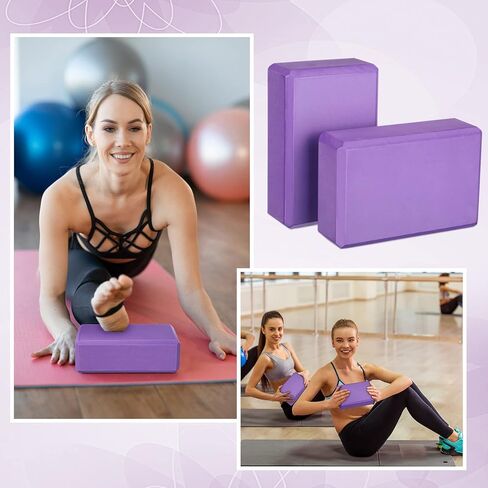 20 Pcs Yoga Blocks Bulk Eva Foam Exercise Brick Purple Non Slip Gymnastic Blocks Soft High Density Dance Blocks for Girls Women Toning Meditation Stretching Yoga Pilates Accessories in Saudi Arabia