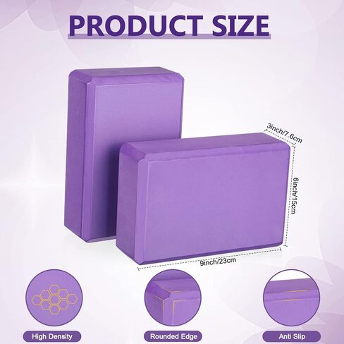 20 Pcs Yoga Blocks Bulk Eva Foam Exercise Brick Purple Non Slip Gymnastic Blocks Soft High Density Dance Blocks for Girls Women Toning Meditation Stretching Yoga Pilates Accessories in Saudi Arabia