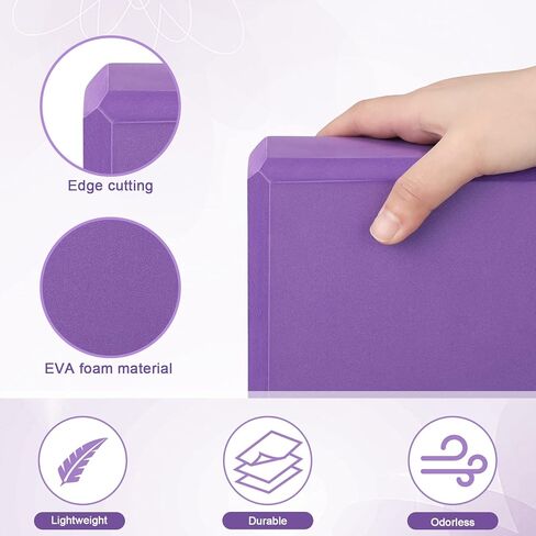 20 Pcs Yoga Blocks Bulk Eva Foam Exercise Brick Purple Non Slip Gymnastic Blocks Soft High Density Dance Blocks for Girls Women Toning Meditation Stretching Yoga Pilates Accessories in Saudi Arabia