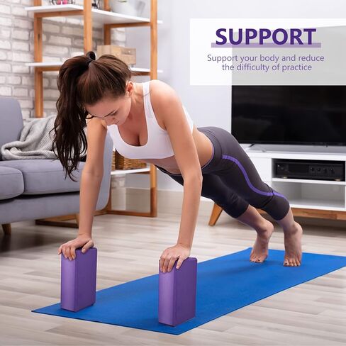 20 Pcs Yoga Blocks Bulk Eva Foam Exercise Brick Purple Non Slip Gymnastic Blocks Soft High Density Dance Blocks for Girls Women Toning Meditation Stretching Yoga Pilates Accessories in Saudi Arabia
