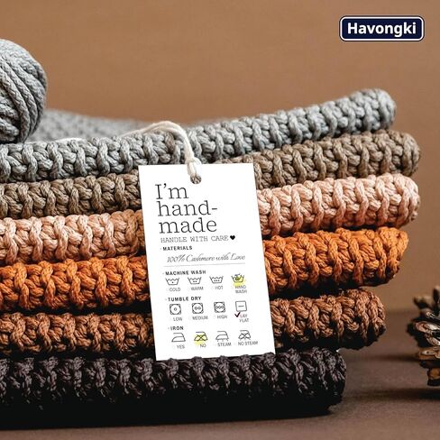 100 حزمة - تعليمات العناية المصنوعة يدويًا، علامات تعليق، ملصقات بطاقات، 2 × 3 بوصة، مواد منزلية الصنع، تعليمات العناية بغسل الملابس | أبيض أسود | لبطانية قميص كروشيه محبوكة in Kuwait