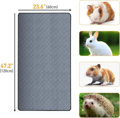 Permotary 2 Pack Reusable Guinea Pig Cage Liners, Washable Guinea Pig Pee Pads, Super Absorbent ,Waterproof, Odor Contral Guinea Pig Bedding Mat for Small Animals , Rabbit, Hamster, Rat - 47" x 24" in Kuwait