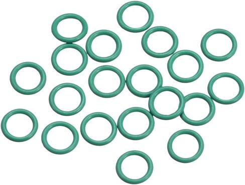uxcell Fluorine Rubber O-Rings, 6.5mm OD 4.5mm ID 1mm Width FKM Seal Gasket for Machinery Plumbing, Green, Pack of 20 in Saudi Arabia