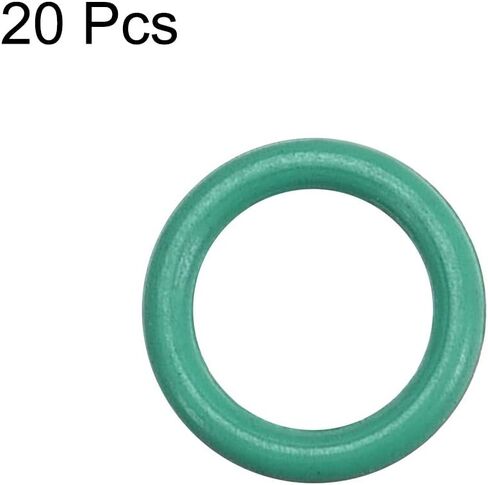 uxcell Fluorine Rubber O-Rings, 6.5mm OD 4.5mm ID 1mm Width FKM Seal Gasket for Machinery Plumbing, Green, Pack of 20 in Saudi Arabia