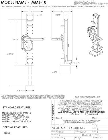 Vestil MMJ-10 Mechanical Machinery Jack 13 in. x 13-5/8 in. x 42-5/16 in. 10,000 Lb. Capacity Blue in Saudi Arabia