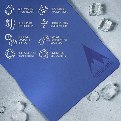 PVA Cooling Towel for Men and Women – Soft Absorbent Instant Relief Cool Towels for Hot Outdoors Sports Workout Fitness Gym Yoga – 29.5" x 13" in Saudi Arabia
