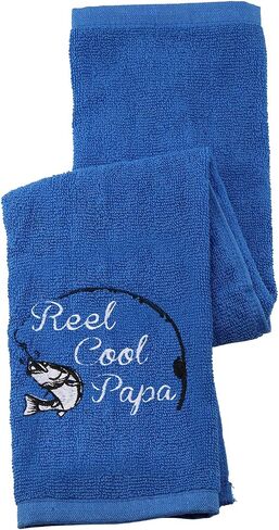 Fishing Towel Fisherman Gift Reel Cool Dad Papa Embroidered Towel with Clip in Saudi Arabia