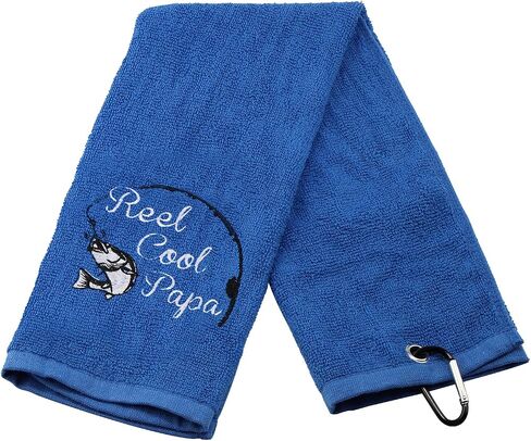 Fishing Towel Fisherman Gift Reel Cool Dad Papa Embroidered Towel with Clip in Saudi Arabia