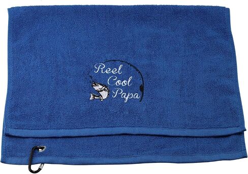 Fishing Towel Fisherman Gift Reel Cool Dad Papa Embroidered Towel with Clip in Saudi Arabia