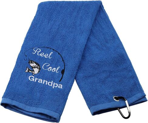Fishing Towel Fisherman Gift Reel Cool Dad Papa Embroidered Towel with Clip in Saudi Arabia