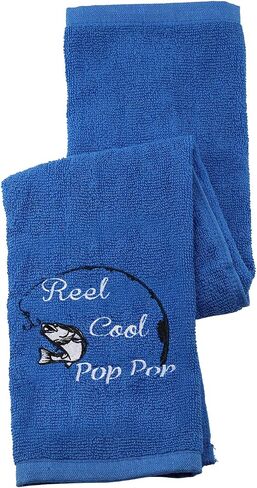Fishing Towel Fisherman Gift Reel Cool Dad Papa Embroidered Towel with Clip in Saudi Arabia
