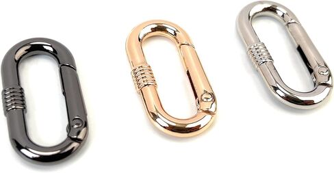 10 Pcs Spring Buckles Carabiner Clips Oval Rings Connector for Keychain Bag Purse Jewelry Making in Saudi Arabia