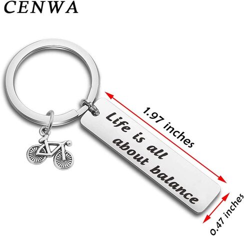 CENWA Cycling Gift Bicycle Gift Idea Life Balanced Jewelry Life is All About Balance Keychain Gift for Biker Cyclists Gift in Saudi Arabia