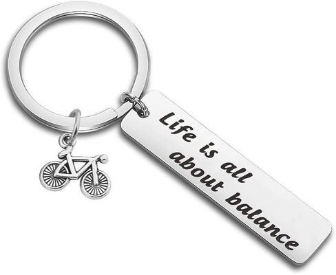 CENWA Cycling Gift Bicycle Gift Idea Life Balanced Jewelry Life is All About Balance Keychain Gift for Biker Cyclists Gift in Saudi Arabia
