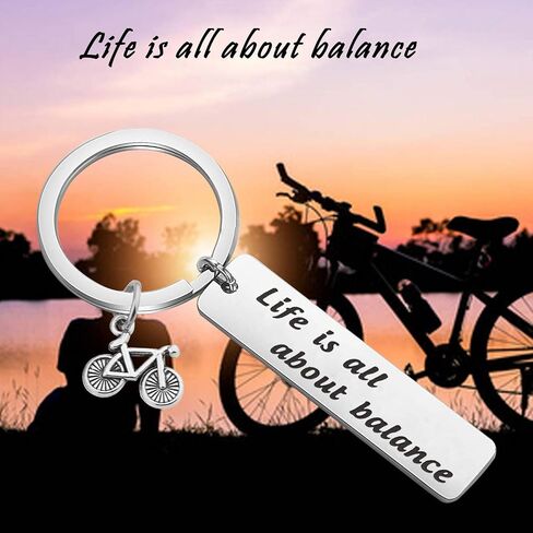 CENWA Cycling Gift Bicycle Gift Idea Life Balanced Jewelry Life is All About Balance Keychain Gift for Biker Cyclists Gift in Saudi Arabia