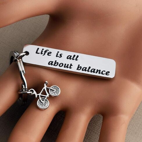 CENWA Cycling Gift Bicycle Gift Idea Life Balanced Jewelry Life is All About Balance Keychain Gift for Biker Cyclists Gift in Saudi Arabia