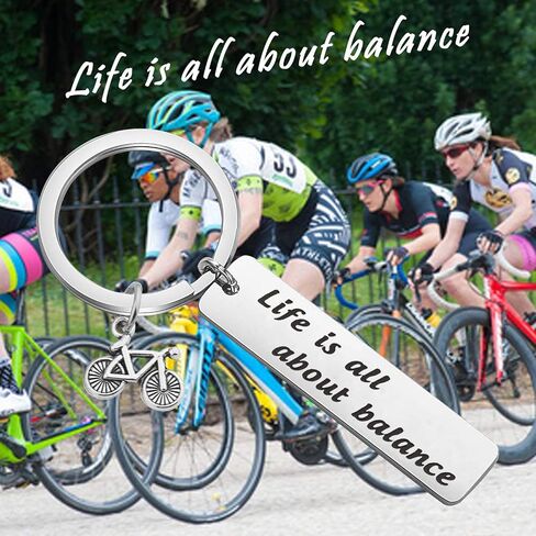 CENWA Cycling Gift Bicycle Gift Idea Life Balanced Jewelry Life is All About Balance Keychain Gift for Biker Cyclists Gift in Saudi Arabia